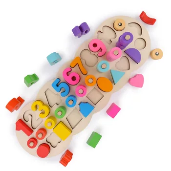 Bērnu Koka Montessori Pārī Rotaļlietas Iemācīties Skaitīt Numuri Matching Digitālo Formu Mača Sākumā Izglītības Mācību Math Rotaļlietas