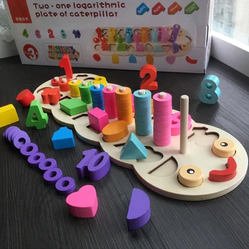 Bērnu Koka Rotaļlietu Montessori Materiāli, Mācību Skaits Numurus Matching Digitālo Formu Mača Sākumā Izglītības Mācību Math Rotaļlietas