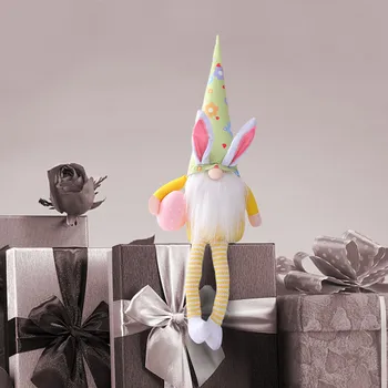 Bērnu Lieldienu Bunny Lelle ar garām Kājām Mājās Galda Dekorēšana Laimīgs Lieldienu Rotājumi Puses Piederumi Bērniem Dāvanas DIY Dekori