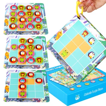 Bērnu Loģiskās Domāšanas Apmācību Sešpadsmit Tīkla Sudoku Spēli Dzīvnieku Puzzle Bērniem Izglītības Galda Rotaļlietas, Galda Spēle, Dāvanas