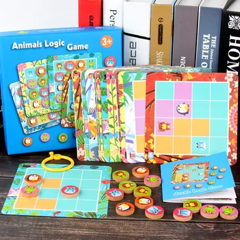 Bērnu Loģiskās Domāšanas Apmācību Sešpadsmit Tīkla Sudoku Spēli Dzīvnieku Puzzle Bērniem Izglītības Galda Rotaļlietas, Galda Spēle, Dāvanas