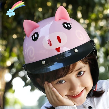 Bērnu Motociklu Ķiverēm Zēni Meitenes Four Seasons Universālais Pusi Ķivere Bērniem Cute Bērnu Drošības nodaļas Vadītājs Cepuri Bērnu Multfilmas Velosipēds