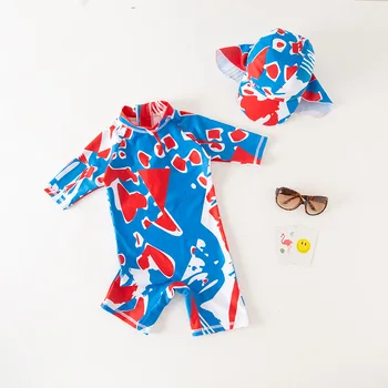 Bērnu Peldkostīmi Zēns no Viena Gabala, Anti-UV 2020. gada Vasaras Bērnu Peldēšanas Tērps Zīdaiņu Toddler Peldēšanās Apģērbs Zēniem Beachwear Bērniem