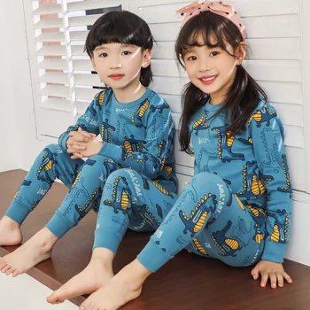 Bērnu Pidžamas Komplekts Zēniem Karikatūra Sleepwear Pidžamas Bērniem, Baby Girl Apģērbu Pijamas Kostīmi Bērniem garām piedurknēm+elsas, Pidžamas Naktsveļu