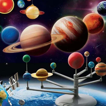 Bērnu Rotaļlietu DIY Modeļa Komplekts Saules Sistēmā ir Deviņas Planētas, Planetārijs Astronomijas Zinātnes Projekts Bērniem Dāvanu Agrīnās Izglītības Rotaļlietas, Bērnu
