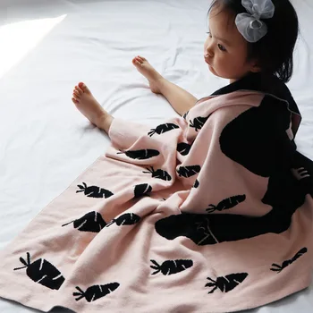 Bērnu segas jaundzimušo kokvilnas trikotāžas swaddle segu gudrs trušu bērnu ratiņus gultas piederumi swaddling sega jaundzimušo cobertor