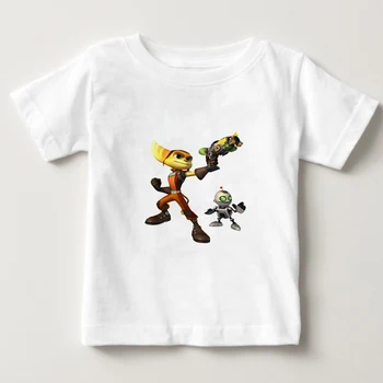 Bērnu T-Krekls filmu Ratchet Un Žvadzoņa Karikatūra t-krekls zēns/meitene Vasaras top T Krekls Modes bērniem drēbes camiseta t krekls zēniem