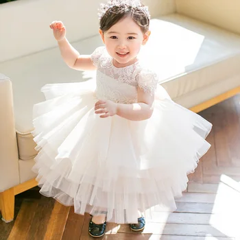 Bērnu Vecuma Balta Princeses Kleita Puķu Meitenei, Kāzu Kleitu Sieviešu Tērpu Darbības Apģērbu Vestidos Verano
