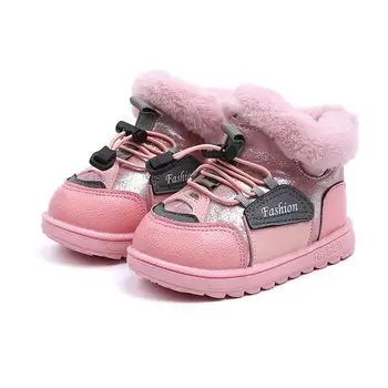Bērnu Zābaki kokvilnas kurpes ar neslīdošu mīksta grunts kurpes, ziemas bērni bieza sniega zābaki, saglabāt siltu ūdensizturīgs ādas meitenes zēni