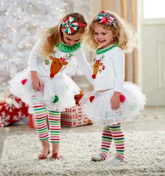 Bērnu, Zīdaiņu Bērniem Meitene Kostīms Komplekts Bērnu Ziemassvētku Komplekts Ziemeļbriežu Topi Tutu Svārki Bērnu Apģērbs bērniem, apģērbs meitenēm