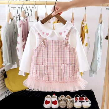 Bērnu, Zīdaiņu Meitene Drēbes Uzvalku ar garām Piedurknēm Blūze+Princešu Svārki Uzstādīt Kokvilnas Gadījuma Tērpiem, Meitene divdaļīga Kleita Apģērbs Apģērbs