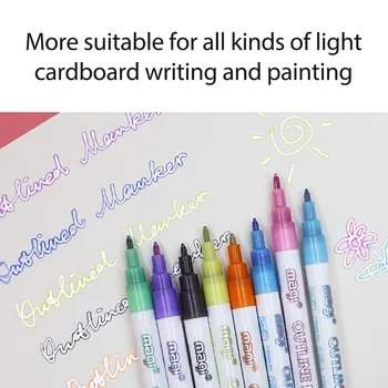 Bērnu Zīmējumu Akvarelis, Pildspalvu Komplekts 8 Krāsas Marķieri, Mazgājami Krāsošanas Pildspalvas 5ml Akvareļu Art Marķierus, Zīmēšanas Gleznošanas d3