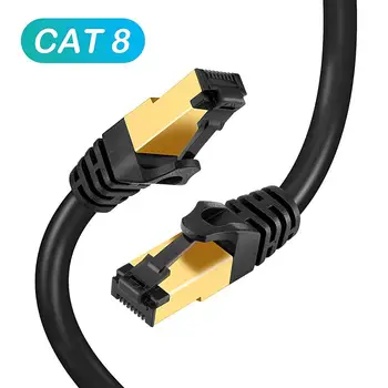 CableDeconn Ethernet Kabeli 8. Kategorijas Interneta Kabeļa ātrgaitas Gigabit LAN 20Gbps 2000Mhz Tīkla Cat8 Kabelis ar SSTP