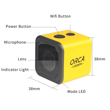 Caddx Orca 4K HD Ierakstīšanas Mini FPV Kameru FOV 160 Grādu WiFi Anti-Shake DVR Action Sportu Kameras Āra RC Sacīkšu Dūkoņa