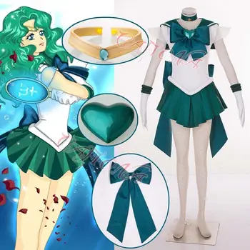 Cafiona Sailor Moon Kaiou Michiru Jūrnieks Neptūna Super S Cosplay Kostīmu Sexy Kleita Komplekts
