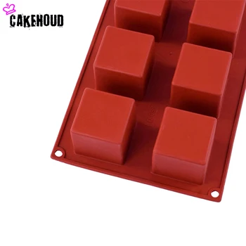 CAKEHOUD 8 caurumi Nelielu Kvadrātveida 3D Formas Non-Stick Silikona Kūku Veidnē uz Cepamā DIY Jelly Muffin Uzpūtenis Saldējumu, Šokolādes Rīks