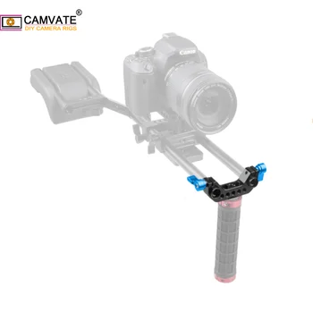 CAMVATE Alumīnija Sakausējuma Kameras Universālais Standarta 15mm Dubultā Railblock Stieņa Skava 15mm DSLR Kameras Pleca Atbalsta Sistēma