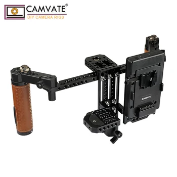 CAMVATE Režisora Monitora Būris Platformu Ar Ādas Rokturi & V-lock Montāžas Plate 5