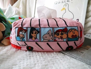 Candice guo plīša rotaļlieta pildījumu lelle karikatūra Pastelis Shin Chan autobusu auto jautājumu kasti mājās papīra dvieli gadījumā dzimšanas dienas dāvanu 1gab.