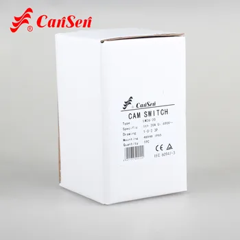 CANSEN LW26-20 20A Rotācijas Cam Slēdzis pārslēdzis 3 pozīciju 1-0-2 3 Stabi ar IP65 waterproof kaste