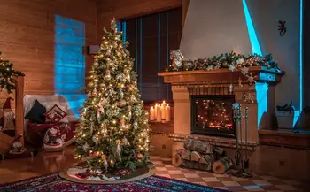 Capisco Ziemassvētku Kamīns Fotogrāfijas Fons Koku sveces, Rotājumi Ziemassvētku Puse, Foto Fona Baneris, Studio Stends Aksesuāri