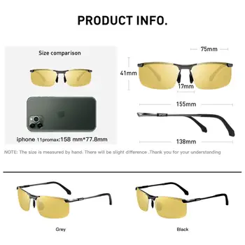 CAPONI Nakts Redzamības Polarizētās Saulesbrilles Photochromic Saules Brilles Vīriešiem Oculos Dzeltena Braukšanas Brilles gafas de sol BSYS3066