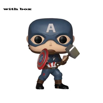 Captain America #481 POP withbox Vinila Darbības Rādītāji PVC Rotaļlietas dzimšanas dienas Dāvanas