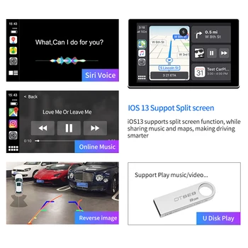 Carlinkit Bezvadu Apple Carplay Android Auto Dekoders Audi Q3 Bez navigācijas 2013-2019 Atbalsta Mrrorlink Airplay, IOS 14