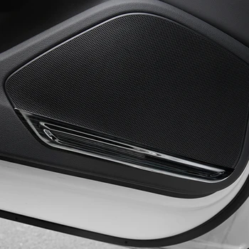 CarManGo Nerūsējošā Auto Auto Durvīm Audio Skaļruni Skaņas Skaļruņu Vāciņš Melns, Uzlīmes Accessorie Audi A4 A5 S4, S5, B9 2017-2020