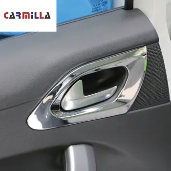 Carmilla ABS Chrome Iekšējās Sānu Aizmugures Durvis Apli Apdares Ielīmi, Peugeot 2008 - 2019 Piederumi Uzlīmes