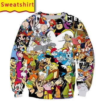 Cartoon network pelēkā vārna sporta krekls 3d drukas vīriešiem harajuku looney melodijas jaka streetwear tee krekls, bikses anime drēbes, sega