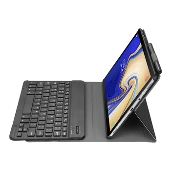 Case For Samsung Galaxy Tab 10.1' 2019 T510 T515 Noņemams, WiFi, Bluetooth Klaviatūru, Ādas Vāciņš Būtiska+Pildspalvu Turētājs