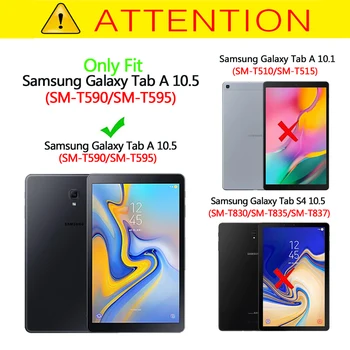 Case for Samsung Galaxy Tab PAR 10,5 SM-T590/T595/T597 Tablete PU Ādas Stāvēt Vāciņš Samsung Galaxy Tab 10.5 Tablete Gadījumā