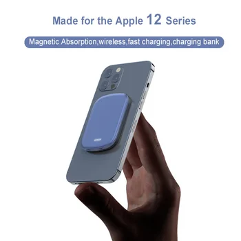 CASEIER 15W Magnētisko Bezvadu Lādētājs iPhone 12 Pro Max ātri Ātri Iekasēšanas Pārnēsājamo Mini Lādētājs Ārējo Akumulatoru PD 20W