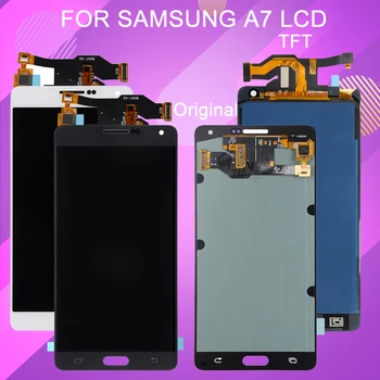 Catteny 1gb Super Amoled A7. gadam LCD Samsung Galaxy A7 Displejs A700 Touch Screen Digitizer Montāža Bezmaksas Piegāde Ar Rīks