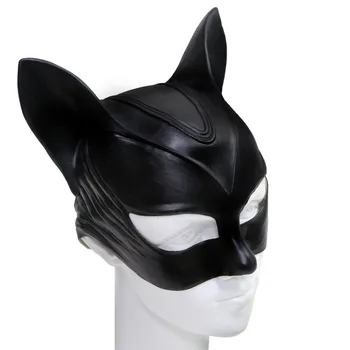 Catwoman Maska Brūss Veins Cosplay Kostīmu Lateksa Ķivere Iedomātā Pieaugušo Halloween