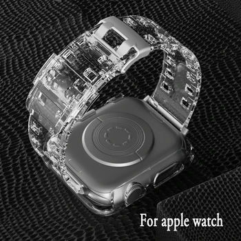 Caurspīdīgs Siksnu apple skatīties 5 band 44mm 40mm Gumijas aproce Sporta aproce apple skatīties 3 4 2 iwatch band 38 42mm