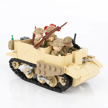 Celtniecības Bloki Tanks WW2 Militārās Automašīnas Britu Bren Skaitļi Karavīrs Armijas Daļas Ieroci Piederumi Ķieģeļi Rotaļlietas Bērniem