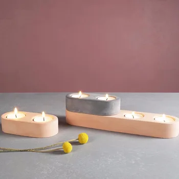 Cementa Sveces svečturis silikona veidnes ģipša svečturis pelējuma poraina betona svece īpašnieks pelējuma