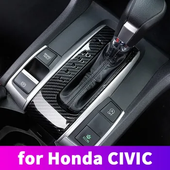 Centrs Kontroles Interjera Oglekļa Šķiedras Pārnesumu Panelī Dekoratīvās Uzlīmes Modificēti Piederumi Honda Civic 10. 2017 2018 2019