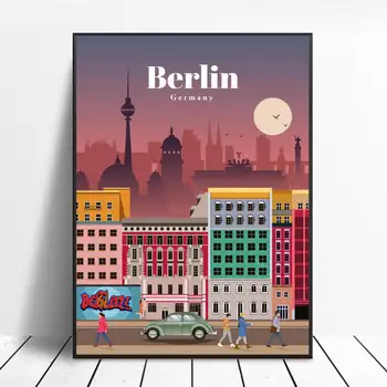Ceļojuma uz Berlīni Audekls Ceļojumu Plakātu Izdrukas Mājas Sienas Mākslas Dekoru Krāsošana