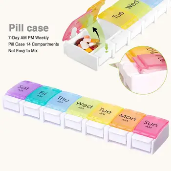Ceļojumu 7 Dienu Pill Box Gadījumā ar Unikālu Pavasara Palīdz Atvērtā Dizaina un Lieliem Nodalījumiem Nedēļas Tableti Lietā #EO