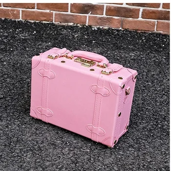 Ceļojumu stāsts Augstas kvalitātes meitene PU ādas ratiņi, bagāžas soma kopums,jauki pilnu rozā vintage soma sieviešu,retro bagāžas dāvanu