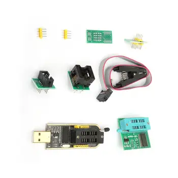 CH341A USB Programmētājs + SOP8 Test Clip + 1.8 V Adapteris + SOP8, lai DIP8 Converter Module CH341A 24 25 Sērijas Programmētājs