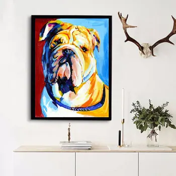 CHENFART Dzīvnieku Plakātu Krāsains Suņa attēlu Audekls Eļļas Gleznas uz Dzīvojamās Istabas Sienas Pop Mākslas Plakāti un Izdrukas Mājas Dekoru