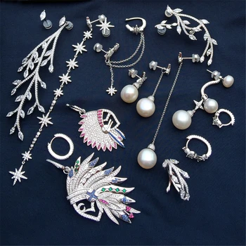 Cheny s925 sudraba pērle Indijas auskars sieviešu modes temperaments Eiropas un Amerikas stilu, auss, rotaslietas sievietes