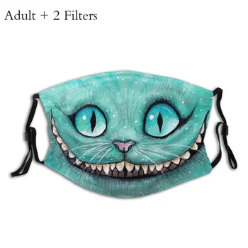 Cheshire Cat Alises Piedzīvojumiem Brīnumzemē Aizsardzības Masku Smieklīgi Cheshire Cat Zīmējumu, kas Novilkta Mazgājams Maska Ar Filtru