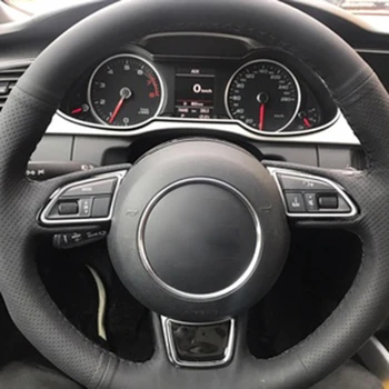 Chrome abs stūres rata apdare uzlīme ielikt emblēma, logo gredzenu rāmis vizuļi segtu piederumi Audi A3 S3 8V A4 B8, B9 A7 Q3