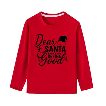 Cienījamie Santas Definētu Labas Bērnu Ziemassvētku Garām Piedurknēm T Gudrs Vēstuli Izdrukāt Zēni Meitenes Unisex Ziemassvētku Apģērbu Modes Valkāt