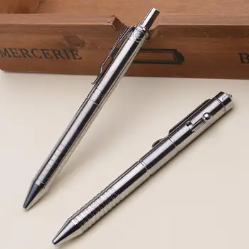 Ciets Titāna Sakausējuma Gēla Tintes Pildspalva Vintage Skrūve Rīcības Rakstīšanas Rīks Stationeries